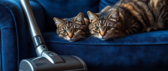 коты не боятся пылесоса